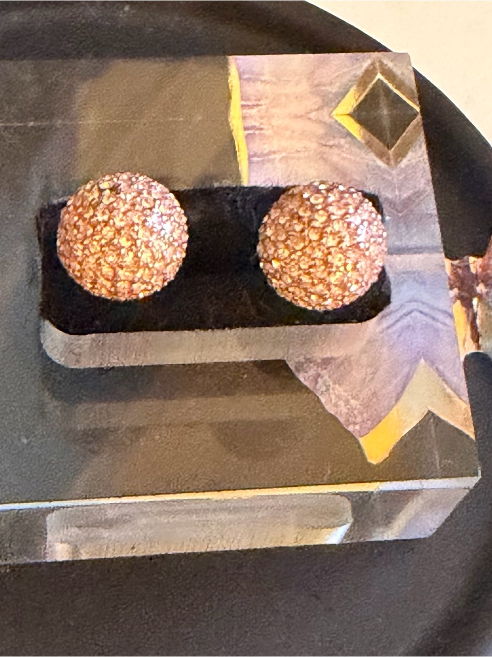 Michael Kors Rose Gold Pavé Dome Stud Earrings